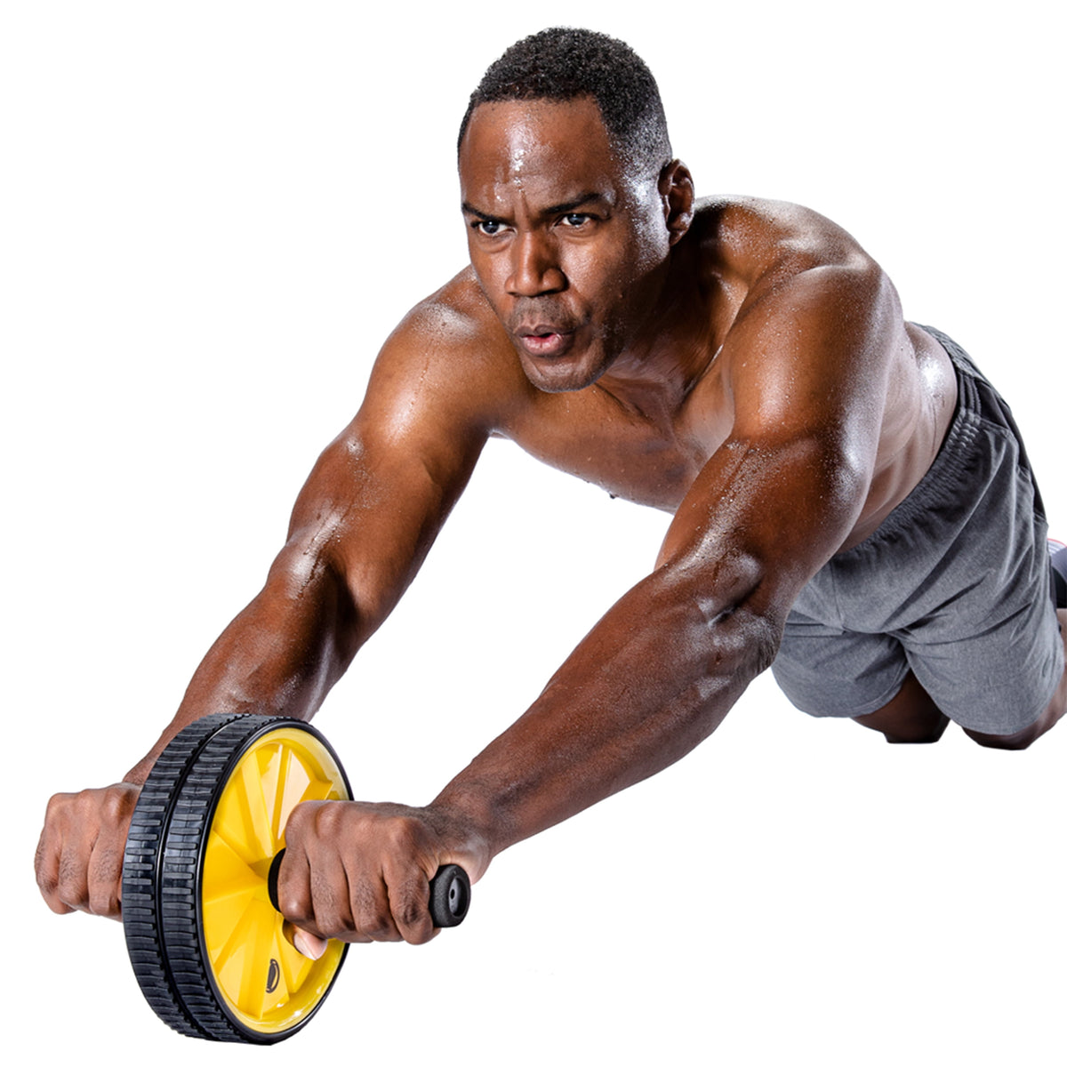 Dual Ab Wheel, 7" Diameter, Core Strength, Abdominal Trainer