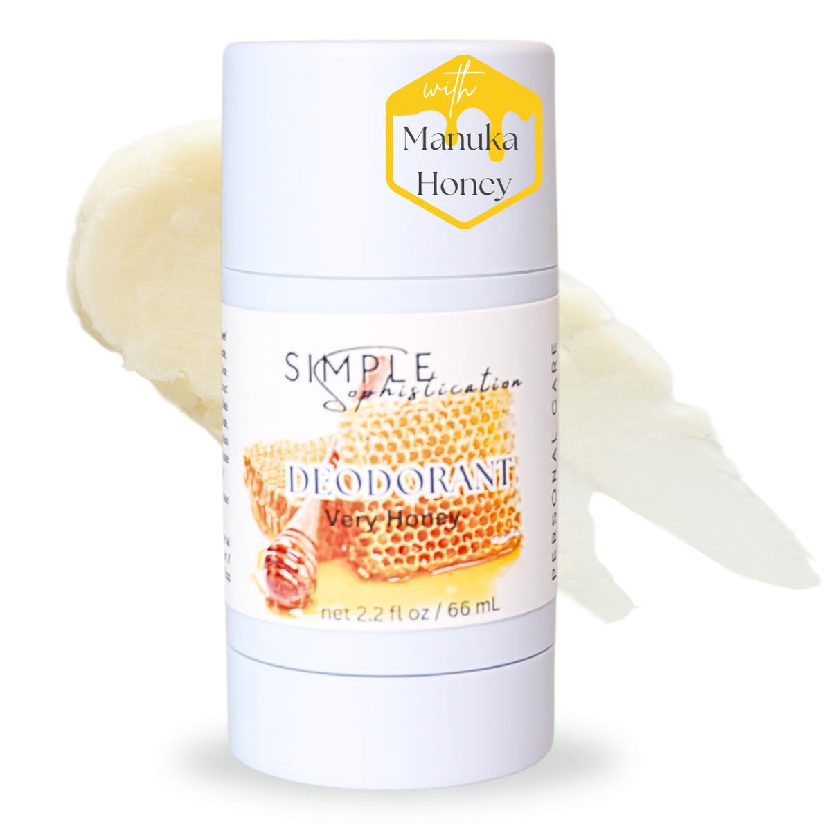 Natural Deodorant for Men & Women - Aluminium Free with Grassfed Beef Tallow, Magnesium Hydroxide & Aloe Vera | No Baking Soda | for Sensitive Skin- 2.3 Oz / 65 G, MADE in USA (Very Honey)