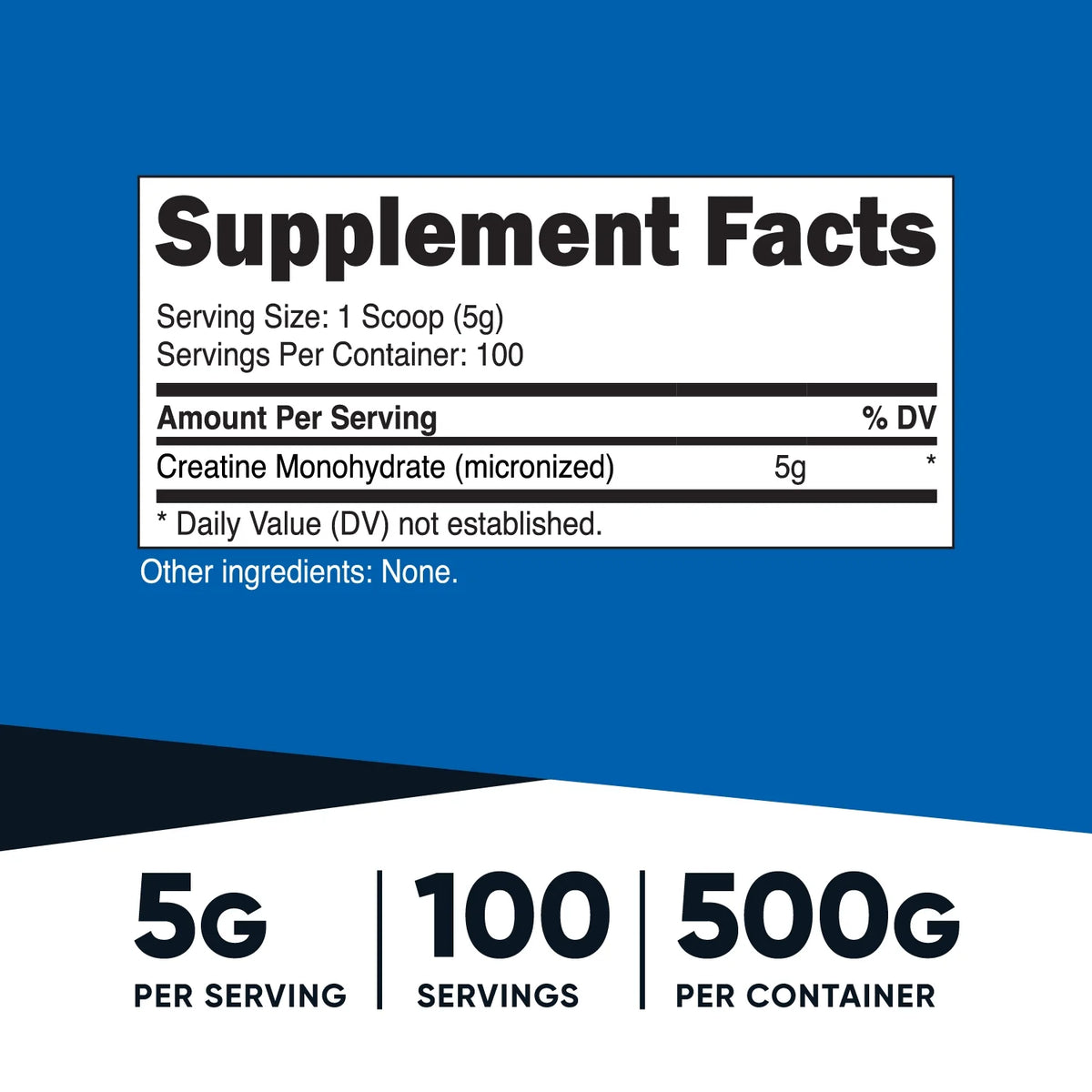 Creatine Monohydrate Powder 500 Grams (Unflavored) Supplement