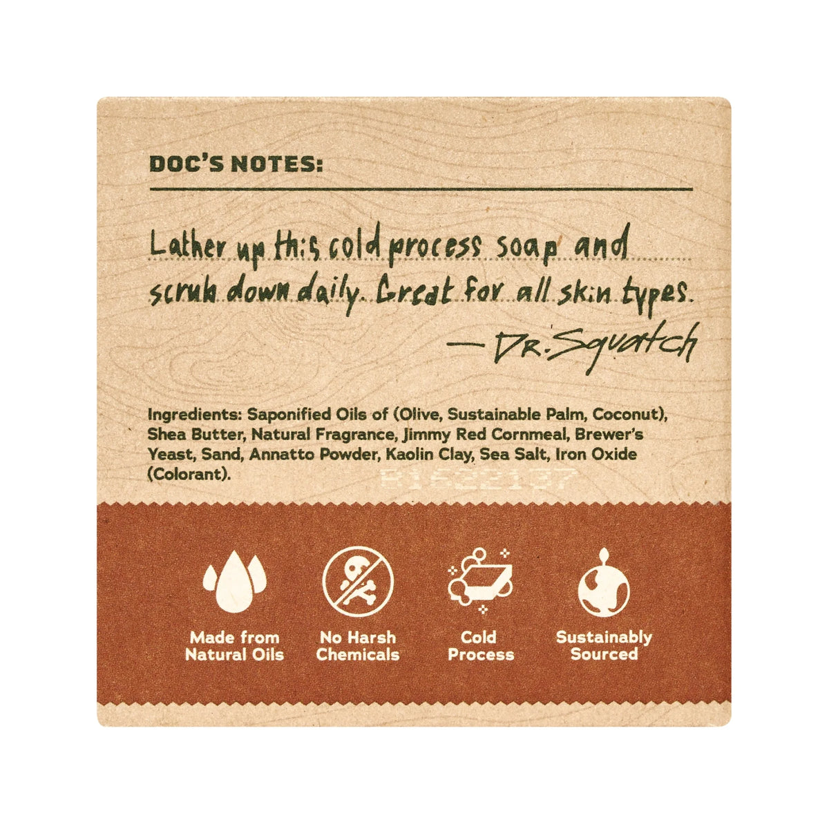 Wood Barrel Bourbon Natural Bar Soap for Men, 5 Oz