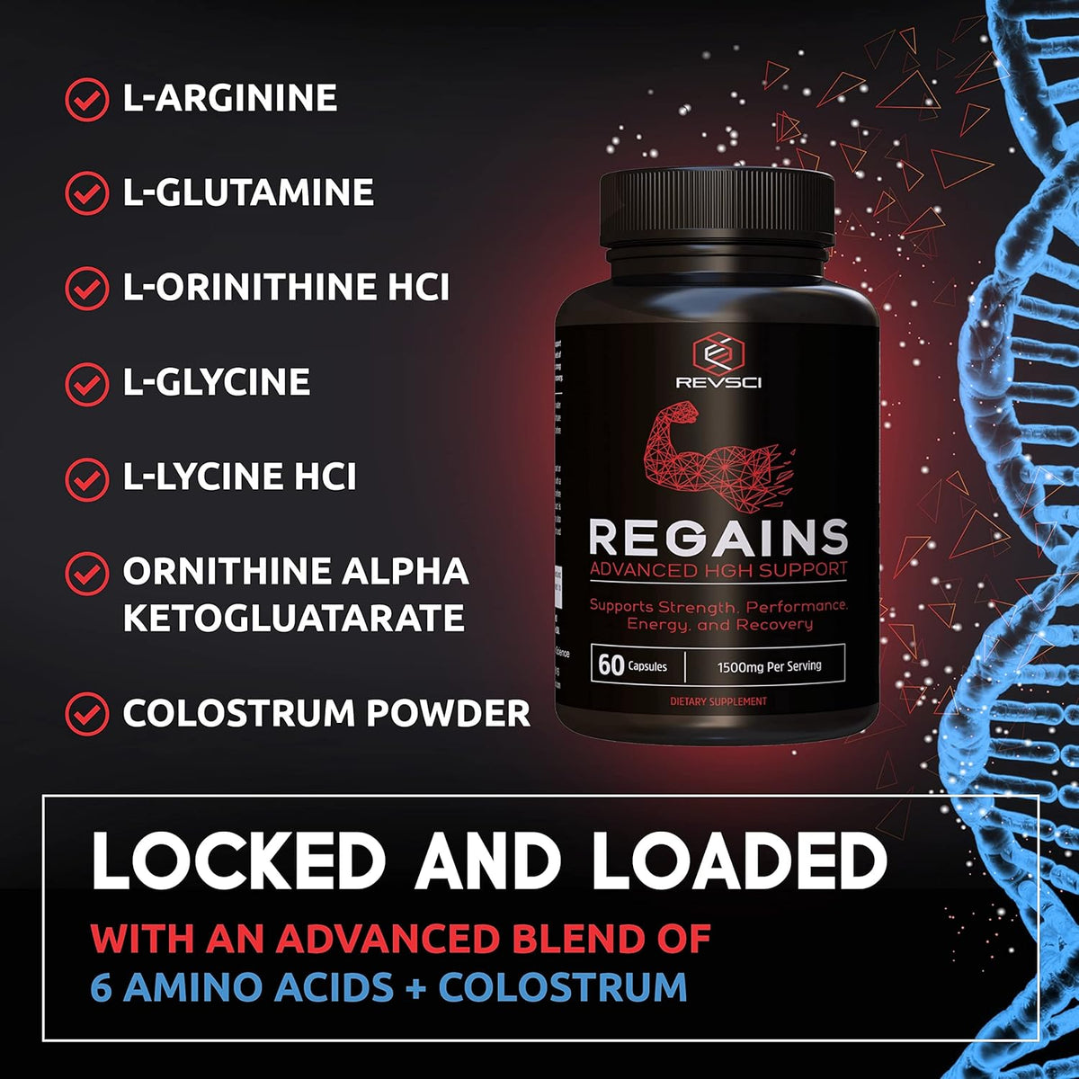 Regains HGH Supplements for Men & Women - Natural GH Boost, HGH Human Growth