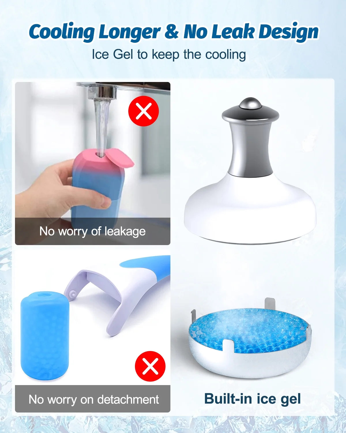 Facial Ice Roller for Face, 2 Ice Globes for Long Lasting Cold,Face&Eye Roller for Puffy Eyes and Cold Massage for Migraines,Gift for Her