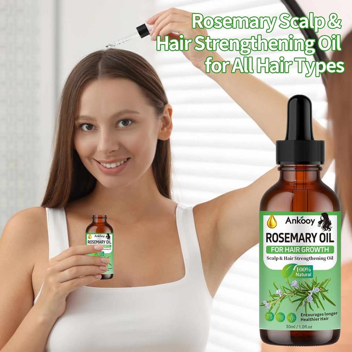 3 Pack Rosemary Oil for Hair Growth,Rosemary Hair Growth Oil,Hair Strengthening Serum for Dry Damaged Hair,Hair Loss Treatment & Thickens Hair,Scalp Care Promotes Hair Thickness for Men Women