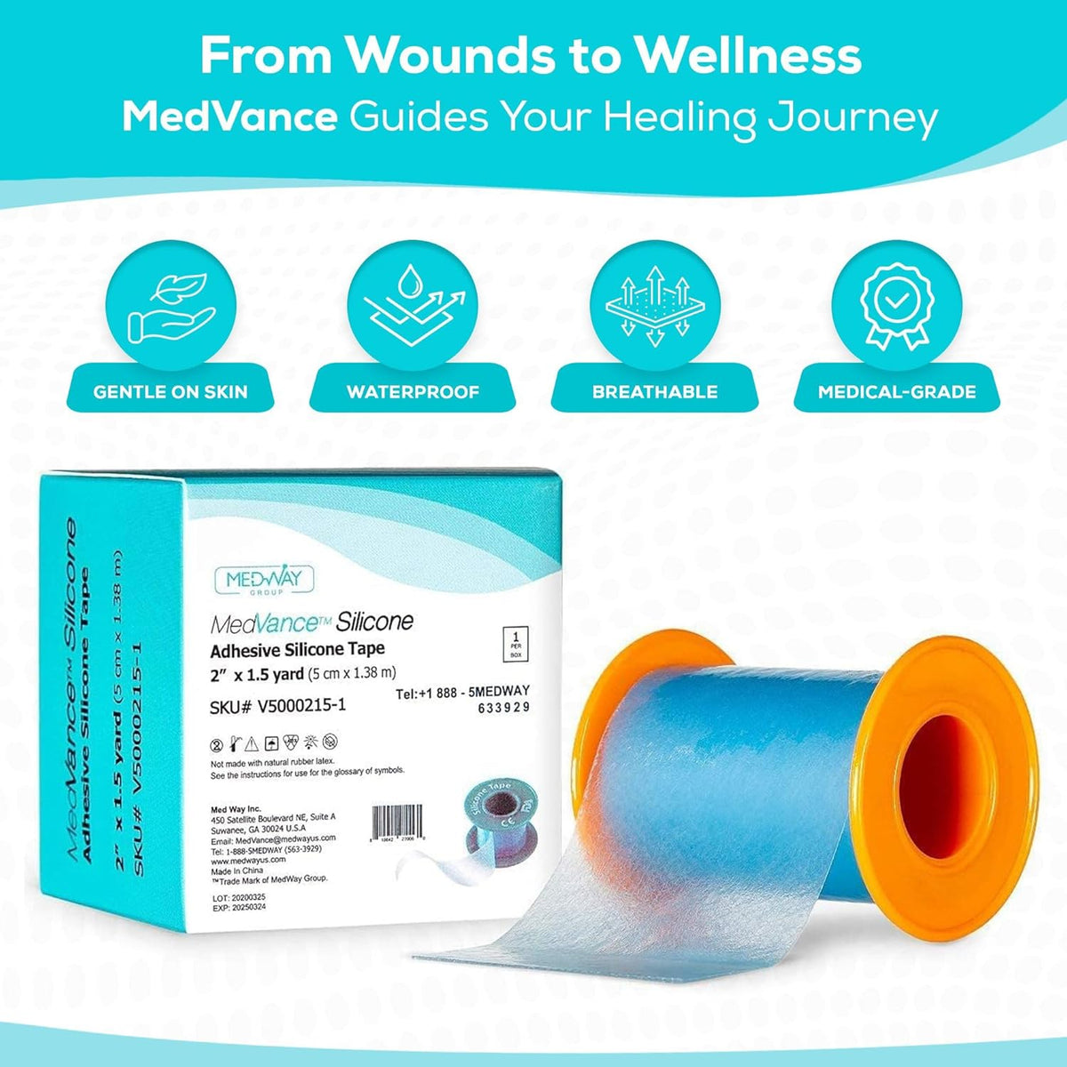 Silicone Tape 2" Wide Soft with Perforation and Cuttable (1 Pack, 1.5 Yards)