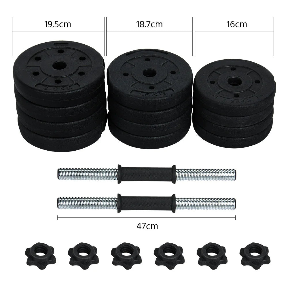 44LB Dumbbell Set Adjustable Weight Plates, Black